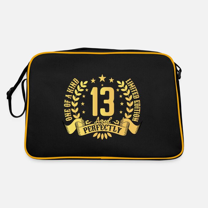 13 ans cadeau d’anniversaire 13 ans - Sac Retro - noir/or