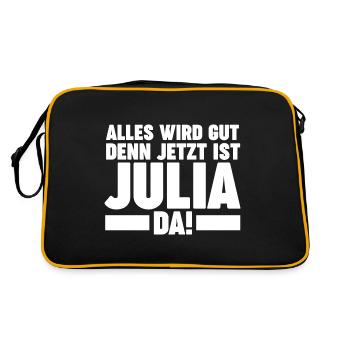 Vorname Julia - Retro Tasche - Schwarz/Gold - Hinten
