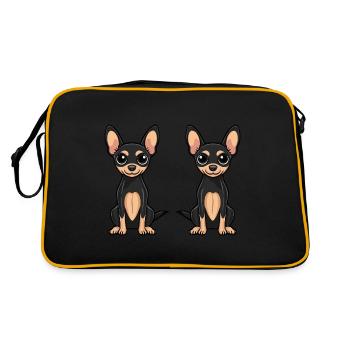 Pinscher Dog Comic - Retro Bag - black/gold - Back
