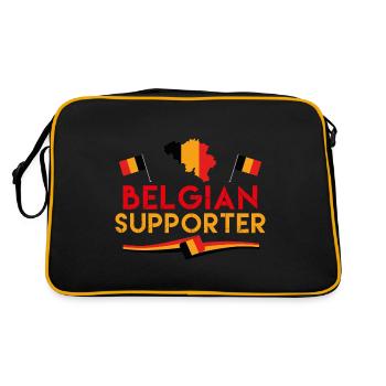Belgian supporter. fan of Belgium. Red Devils. - Retro Bag - black/gold - Back