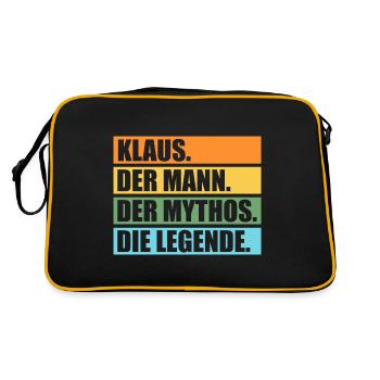 Klaus - Retro Tasche - Schwarz/Gold - Hinten