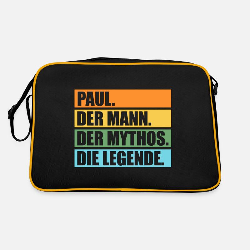 Paul - Retro Tasche - Schwarz/Gold