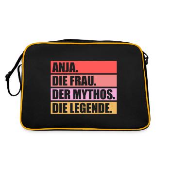 Anja - Retro Tasche - Schwarz/Gold - Hinten