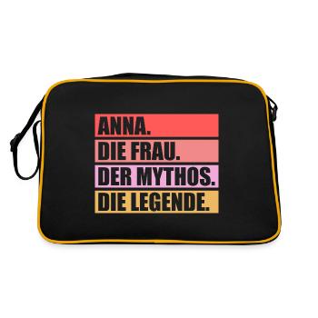 Anna - Retro Tasche - Schwarz/Gold - Hinten
