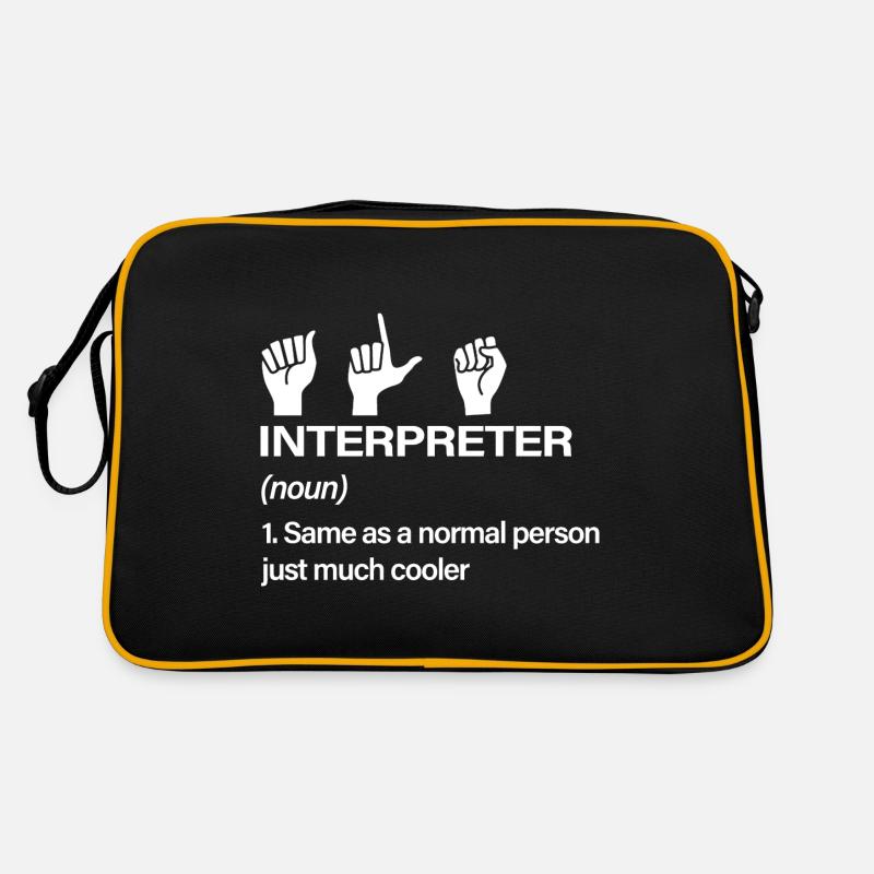 Funny ASL Interpreter Definition American Sign Retro Tasche