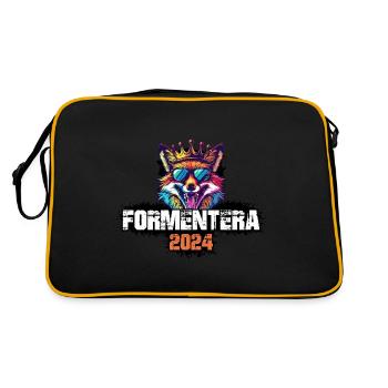 Formentera 2024 Urlaub Fuchs - Retro Tasche - Schwarz/Gold - Hinten