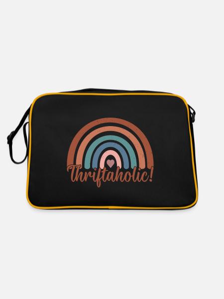Thrift Shopper Thriftaholic Thrift Store - Retro Bag - black/gold - Back