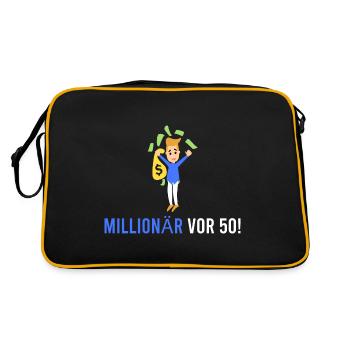 Millionaire in front of 50! - Retro Bag - black/gold - Back