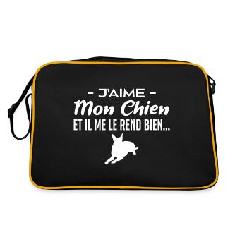 J aime mon chien - Sac Retro - noir/or - Dos