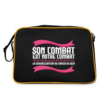 Son combat est notre combat - Cancer - Sac Retro - noir/or - Dos