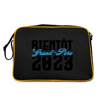 Cadeau Annonce grossesse bientôt Grand-père 2023. - Sac Retro - noir/or - Dos
