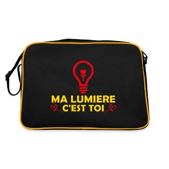 Saint Valentin Ma lumière c'est toi Cadeau Copine - Sac Retro - noir/or - Dos