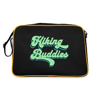 Hiking Buddies Wanderbekleidung Outdoor Camping - Retro Tasche - Schwarz/Gold - Hinten
