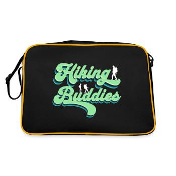 Hiking Buddies Wanderbekleidung Outdoor Camping - Retro Tasche - Schwarz/Gold - Hinten