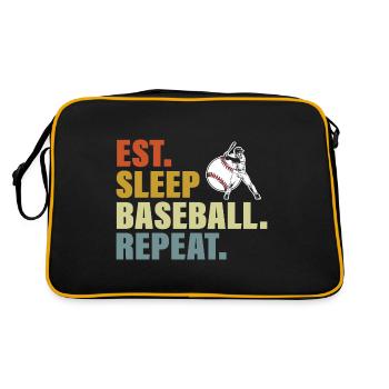 Eat Sleep Baseball Repeat Funny Baseball Lover - Retro Bag - black/gold - Back