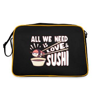 Japanese Food Lover All We Need Is Love Sushi - Retro Bag - black/gold - Back