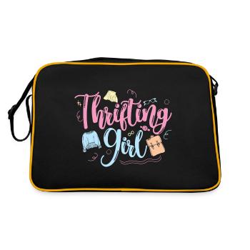 Thrift Shopper Thrifting Girl Thrift Store - Retro Bag - black/gold - Back