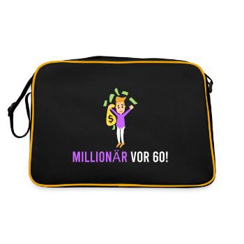 Millionaire before 60! - Retro Bag - black/gold - Back