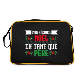 mon premier noël en tant que Père - Sac Retro - noir/or - Dos