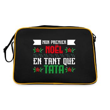Le premier Noël en tant que tata - Sac Retro - noir/or - Dos