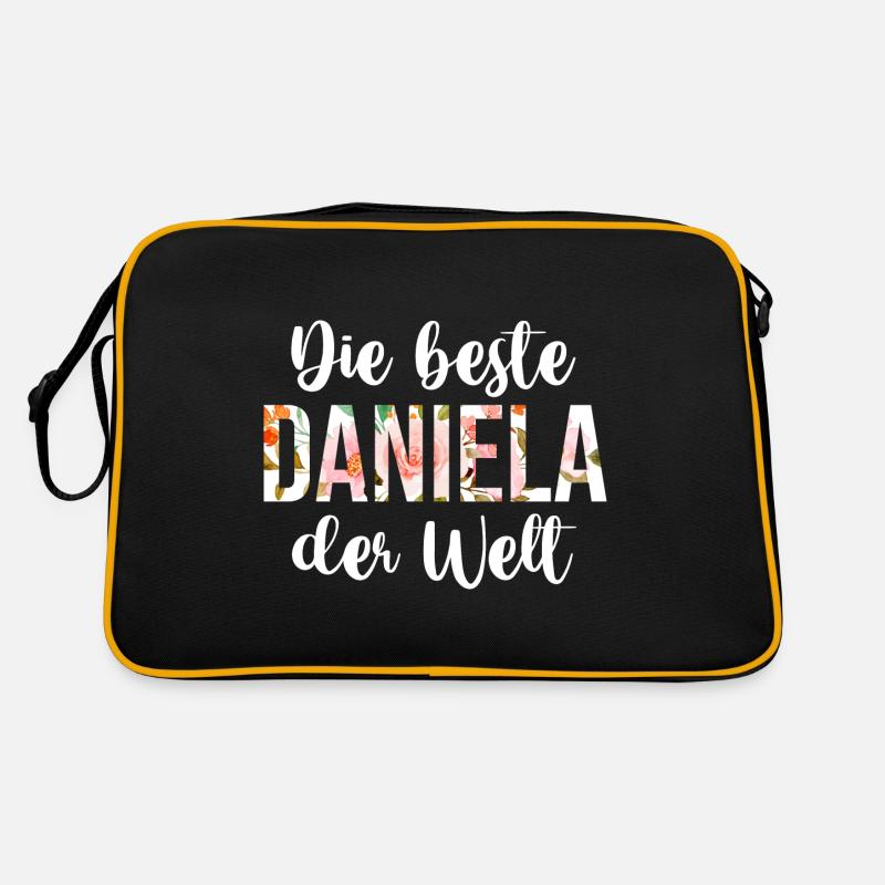 Daniela - Retro Tasche - Schwarz/Gold