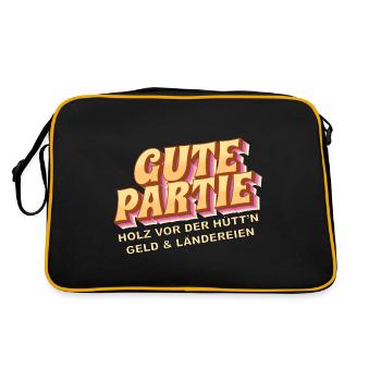 Good lot - wood in front of the hut, money, land - Retro Bag - black/gold - Back