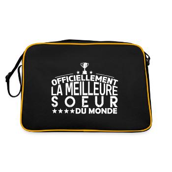 Soeur la meilleure soeur cadeau pour soeur !! - Sac Retro - noir/or - Dos