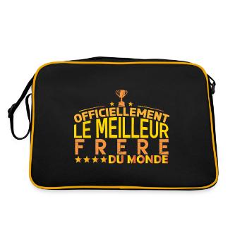 frère meilleur frère mon frérot cadeau frère !! - Sac Retro - noir/or - Dos