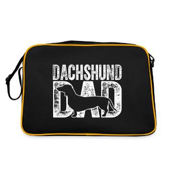 Teckel papa Wiener père fête des pères Vintage - Sac Retro - noir/or - Dos