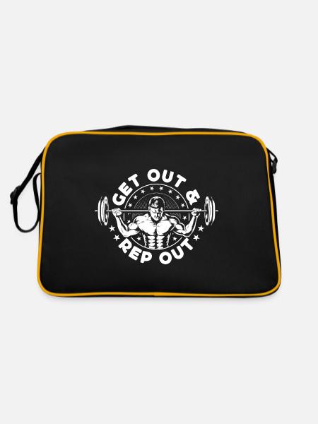 Dynamophilie Bodybuilders Sortez et rep Out Gym - Sac Retro - noir/or - Dos