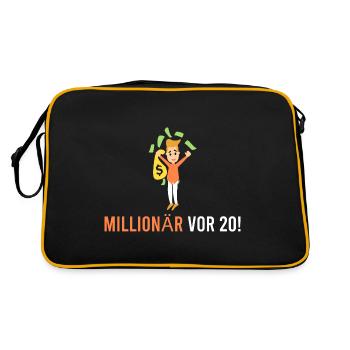 Millionaire before 20! - Retro Bag - black/gold - Back