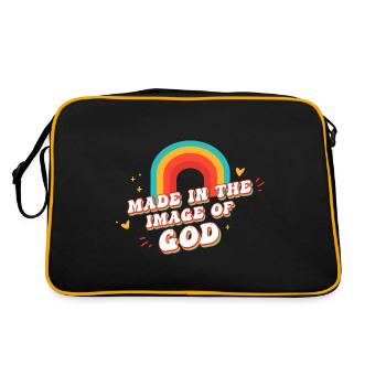 Fabriqué à l’image de Dieu - Cute Christian Groovy - Sac Retro - noir/or - Dos