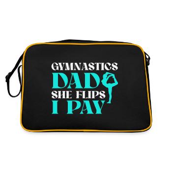 Soutien des pères de gymnastique avec fierté - Sac Retro - noir/or - Dos