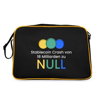 Stablecoin Crash zu NULL - Retro Tasche - Schwarz/Gold - Hinten