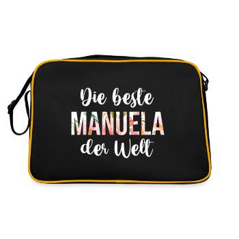 Manuela - Retro Tasche - Schwarz/Gold - Hinten