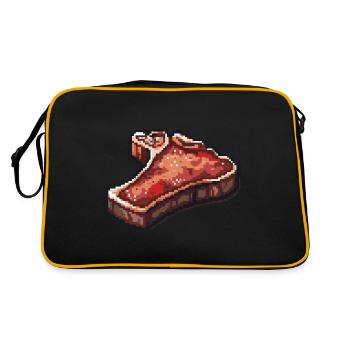 Filet de bifteck Pixel Icon - Sac Retro - noir/or - Dos
