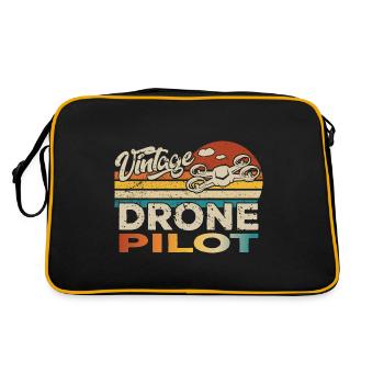 Drone Drone Drone Quadcopter Birthday - Retro Bag - black/gold - Back