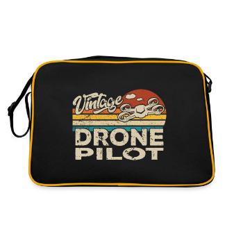 Drone Drone Drone Quadcopter Birthday - Retro Bag - black/gold - Back