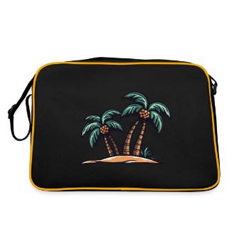 Palmen Insel - Retro Tasche - Schwarz/Gold - Hinten
