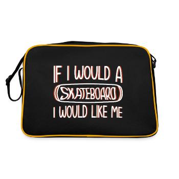 Skateboard Art For Boys Girls Men Skateboard Gifts - Retro Bag - black/gold - Back