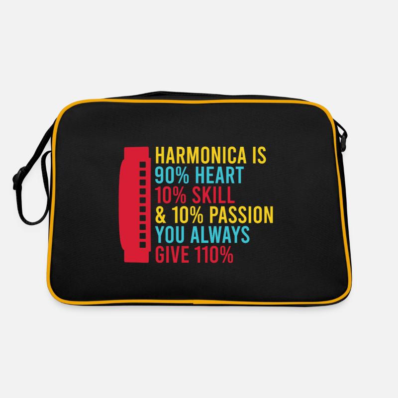 Funny Harmonica Player Heart Skill Passion Retro Tasche