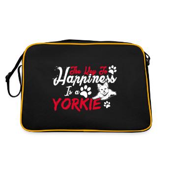 The Key To Happiness Is A Yorkie - Retro Bag - black/gold - Back