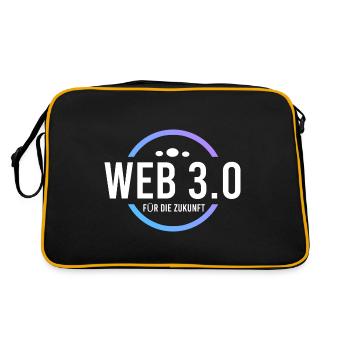Web 3.0 für die Zukunft - Retro Tasche - Schwarz/Gold - Hinten