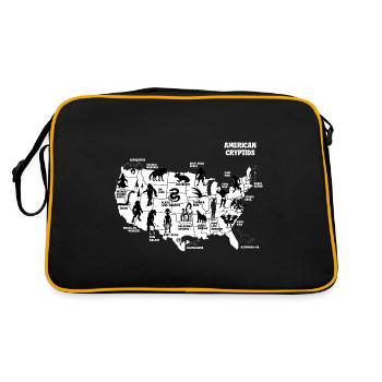 Cryptid Map Of The USA - Retro Bag - black/gold - Back