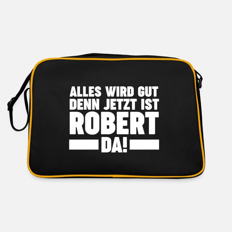 Robert - Retro Tasche - Schwarz/Gold