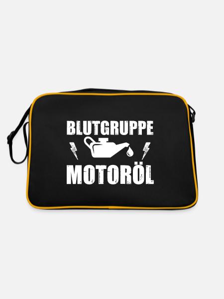 Auto Mechaniker KFZ Mechatroniker Tuner Schrauber - Retro Tasche - Schwarz/Gold - Hinten