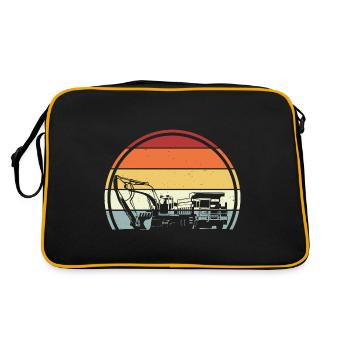 Excavator construction site - Retro Bag - black/gold - Back