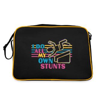 Ich Mache Alle Meine Eigenen Stunts - Komische - Retro Tasche - Schwarz/Gold - Hinten