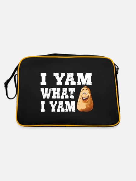 Ich Yam Was Ich Yam Niedliche Süßkartoffel - Retro Tasche - Schwarz/Gold - Hinten