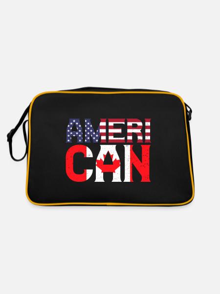 US Flag Canadia American Pride Canadian Flag - Retro Tasche - Schwarz/Gold - Hinten